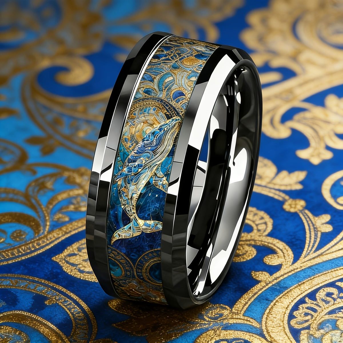 Blue Whale Mosaic Ring