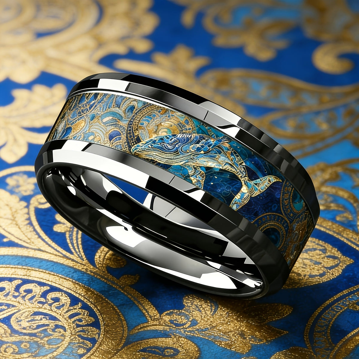 Blue Whale Mosaic Ring