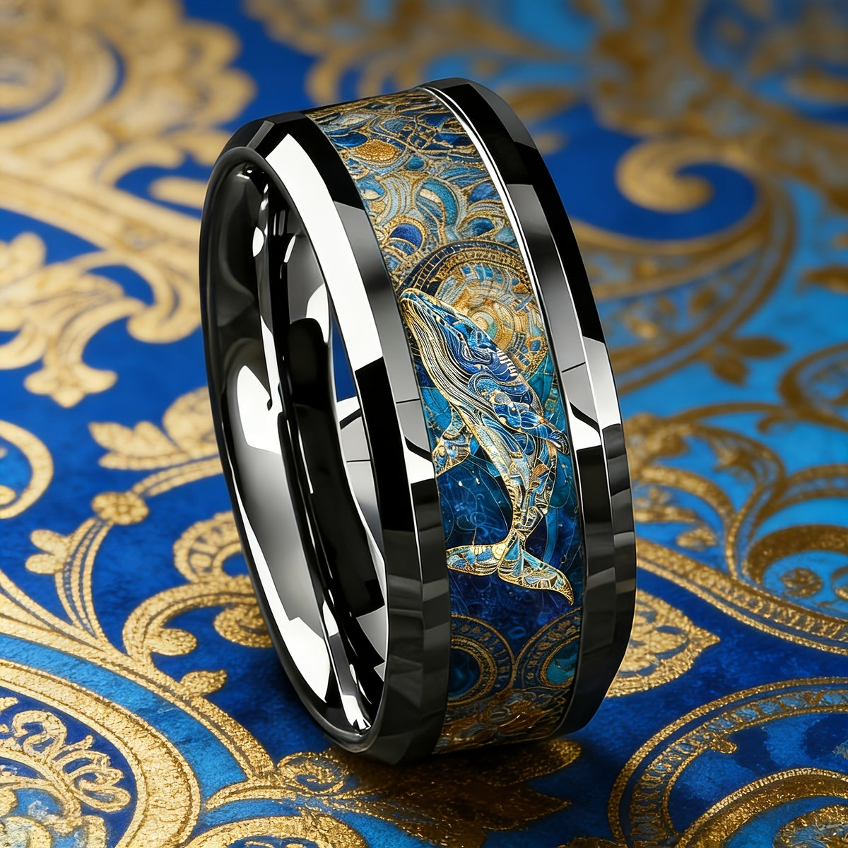 Blue Whale Mosaic Ring