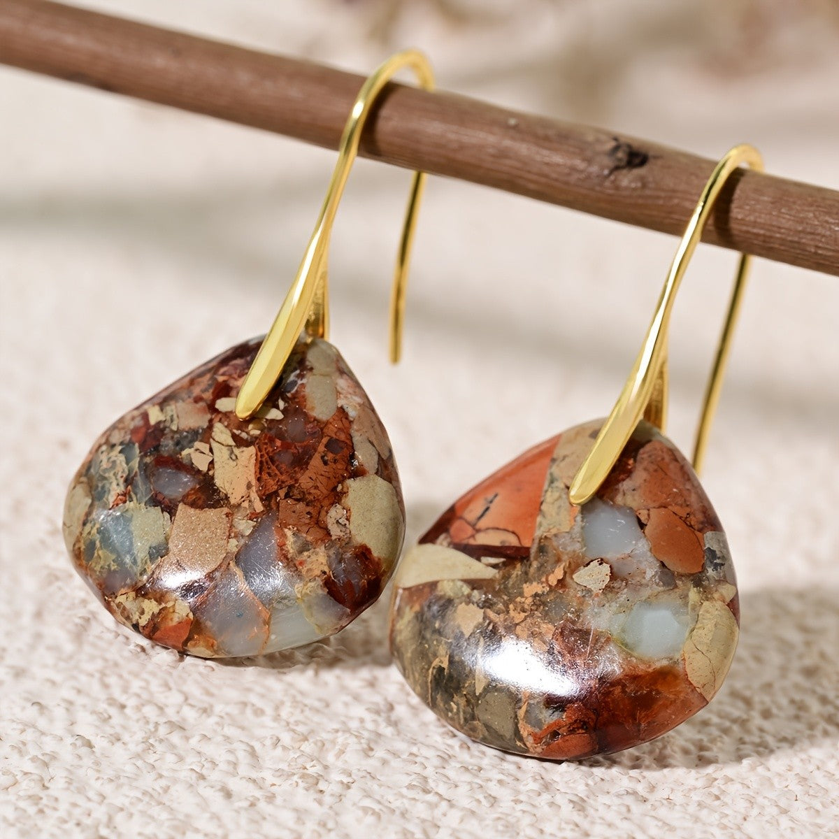Mosaic Stone Teardrop Earrings