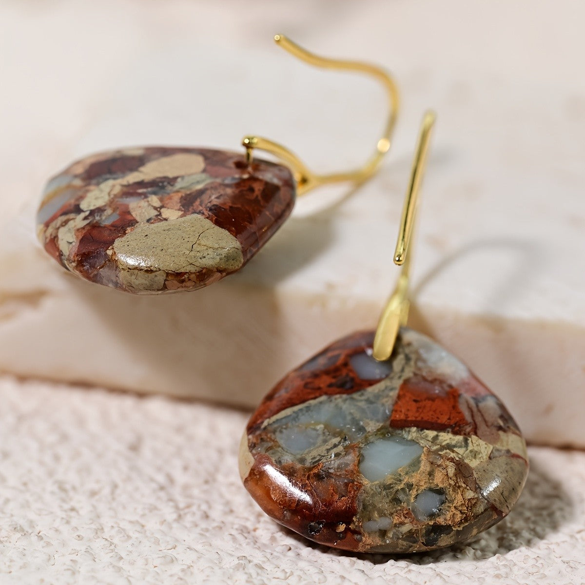 Mosaic Stone Teardrop Earrings
