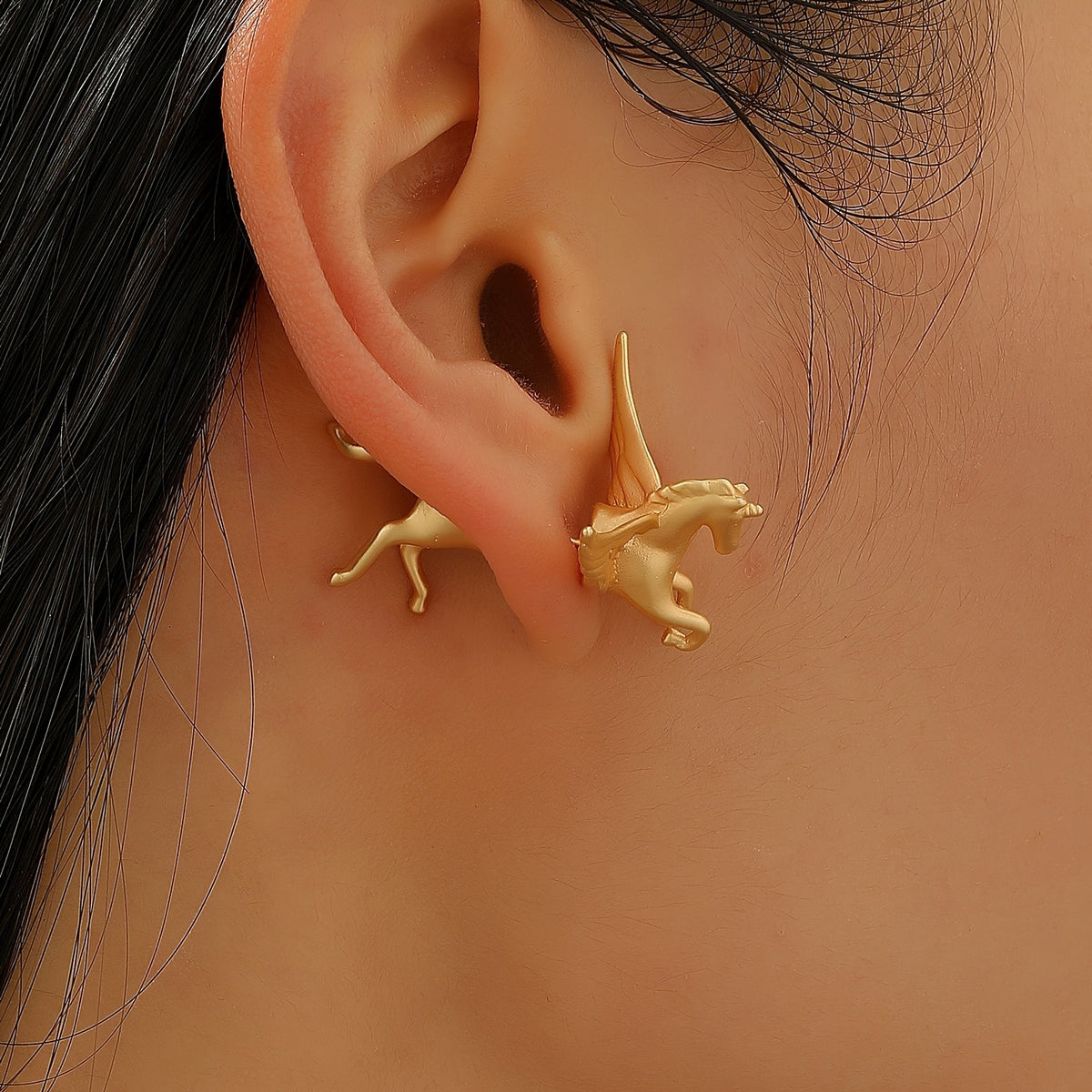 Winged Horse Stud Earrings