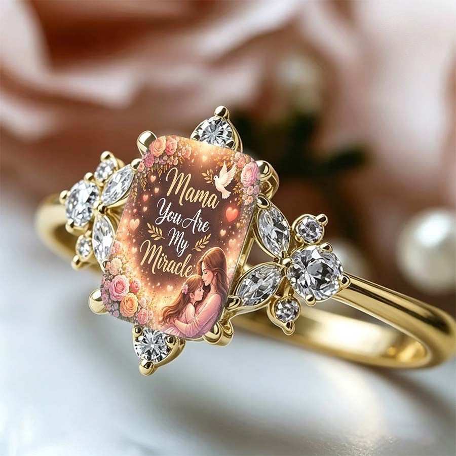Mother Daughter Embrace Ring