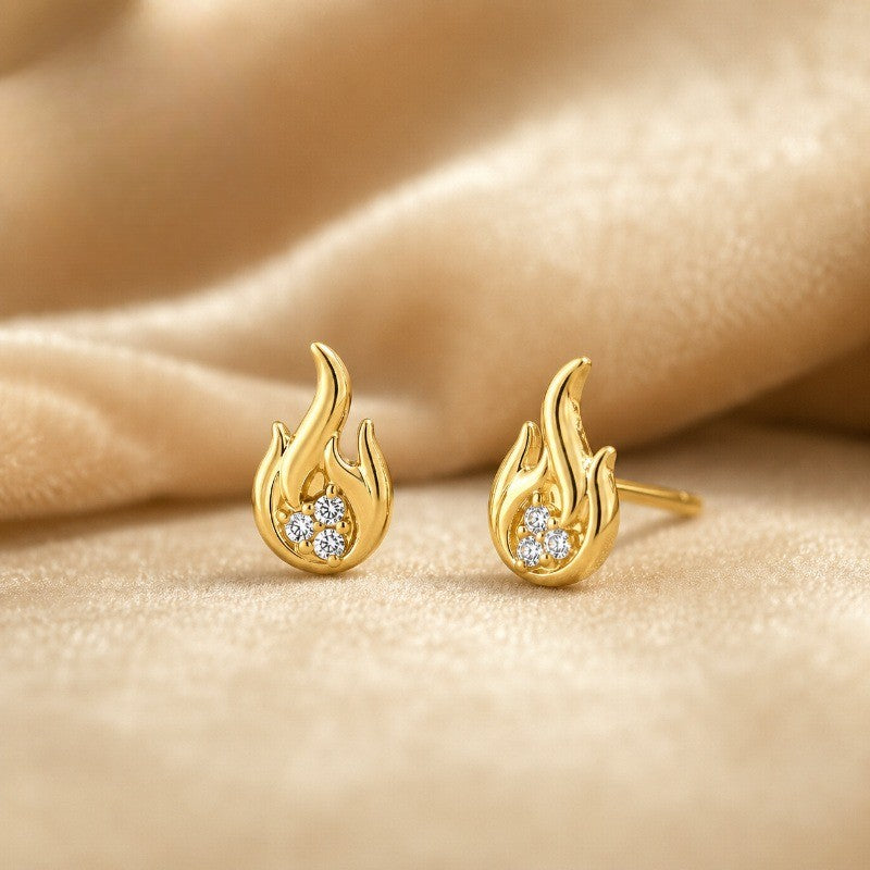 Crystal Flame Stud Earrings