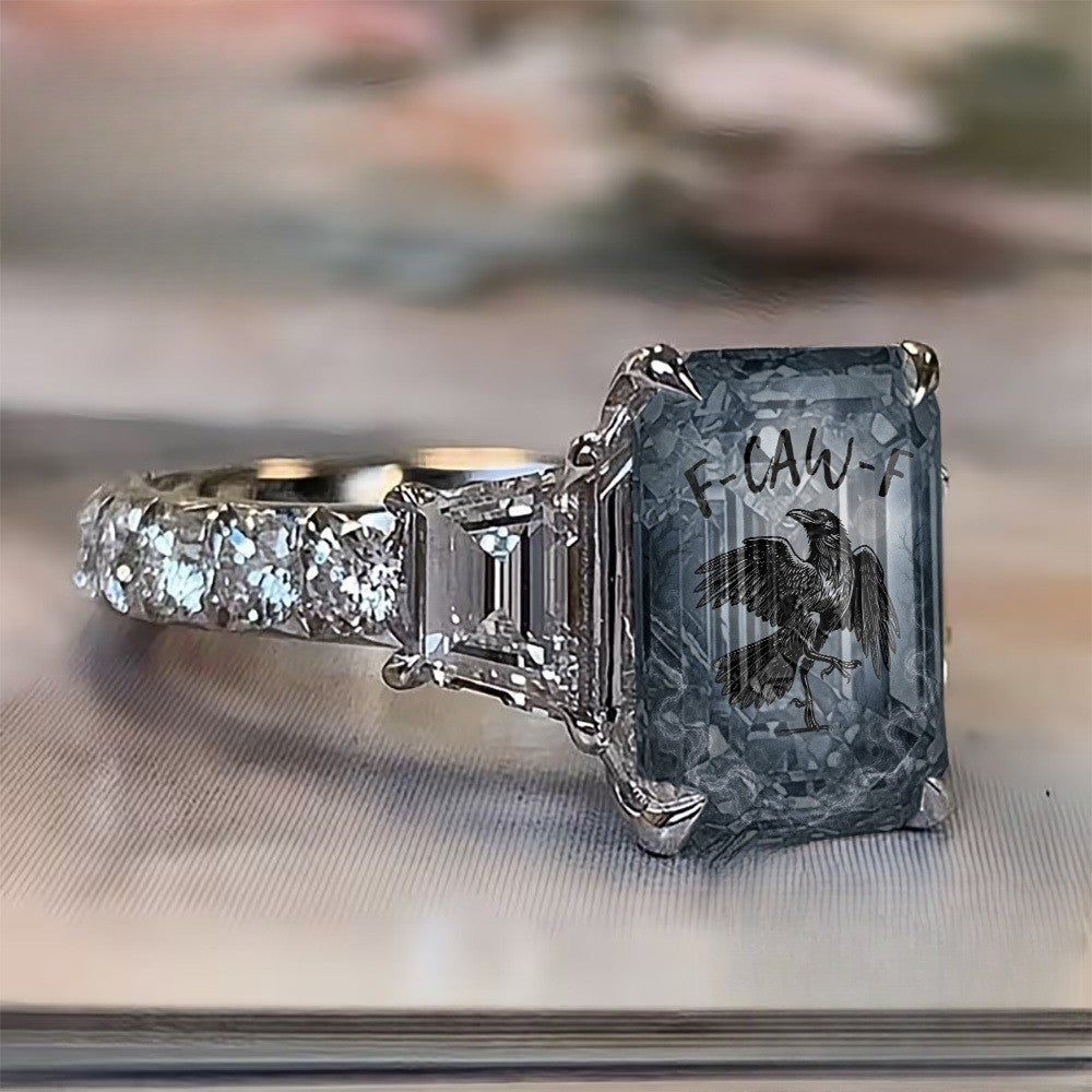 Crow Square Statement Ring