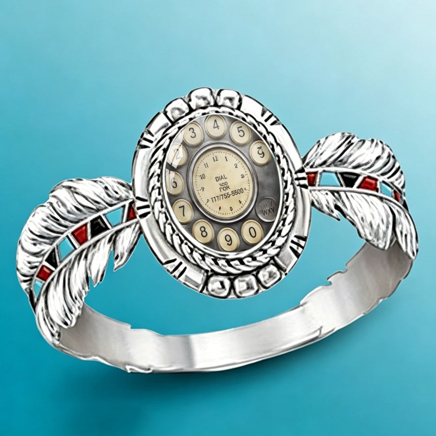 Vintage Rotary Dial Feather Ring