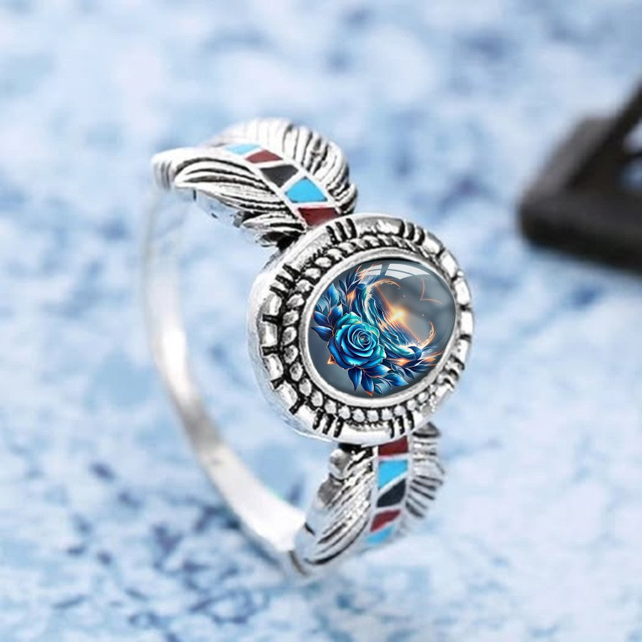 Blue Rose Ocean Ring