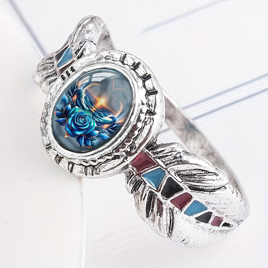 Blue Rose Ocean Ring
