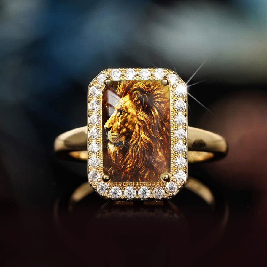 Lion Rectangular Ring