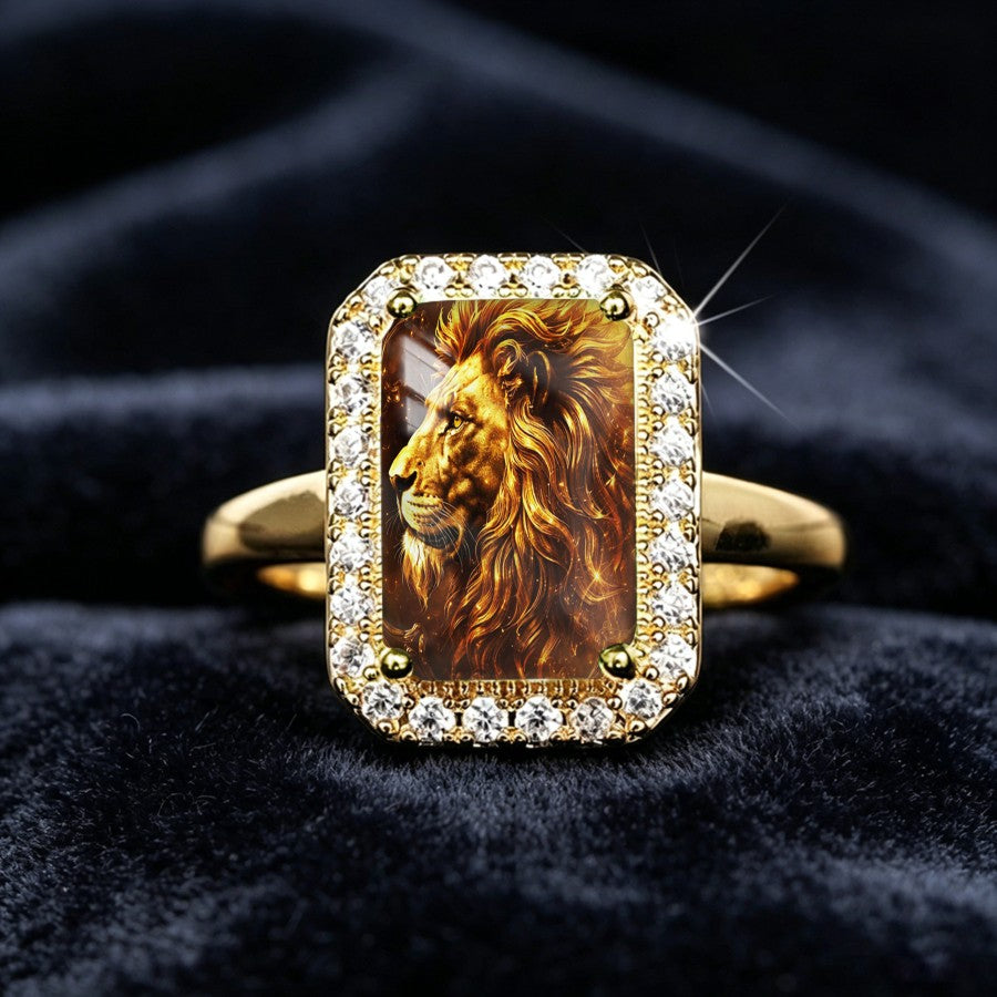 Lion Rectangular Ring