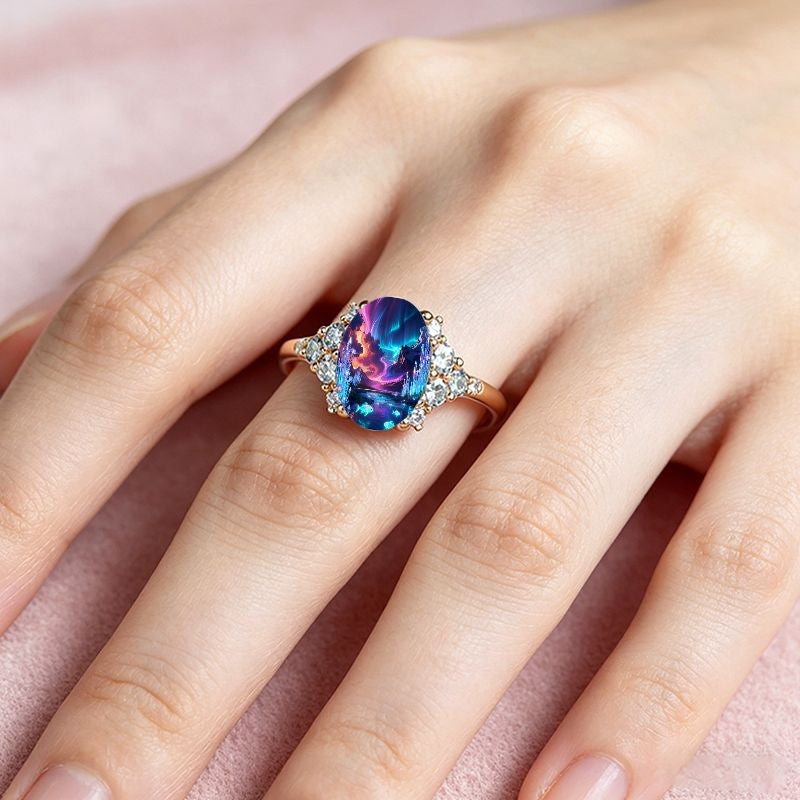 Aurora Fish Oval Ring