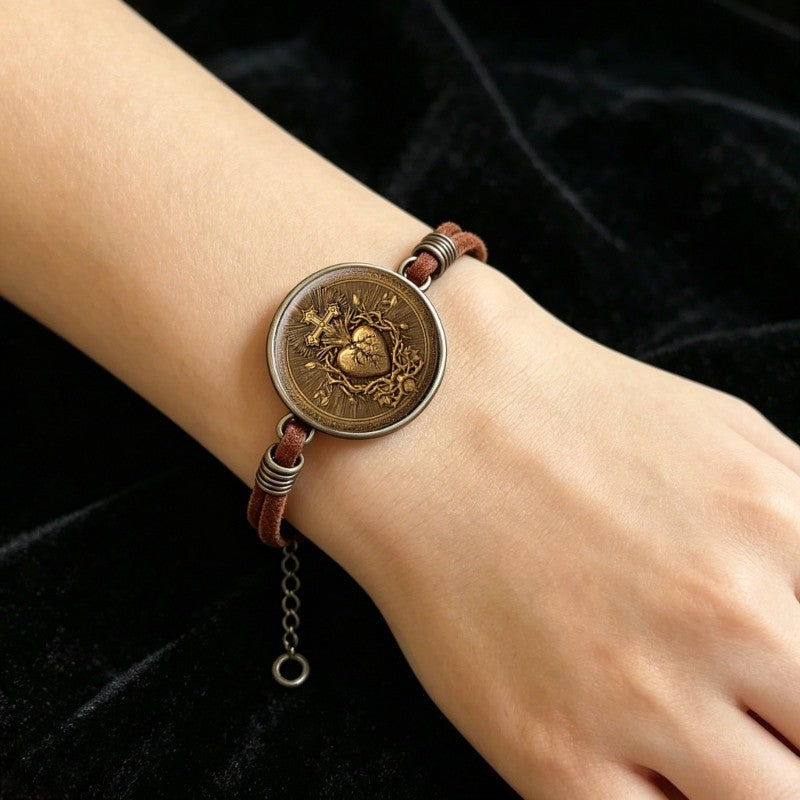 Sacred Heart Cord Bracelet