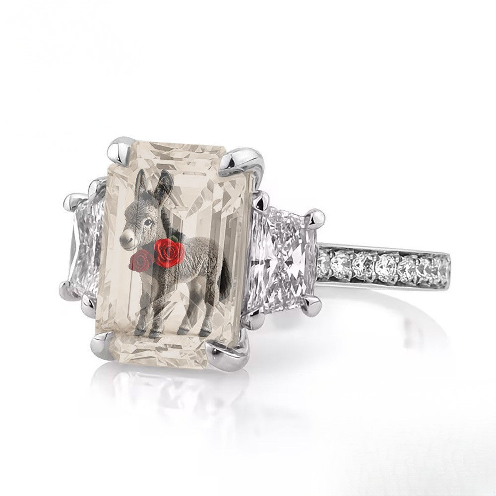 Donkey & Red Rose Ring