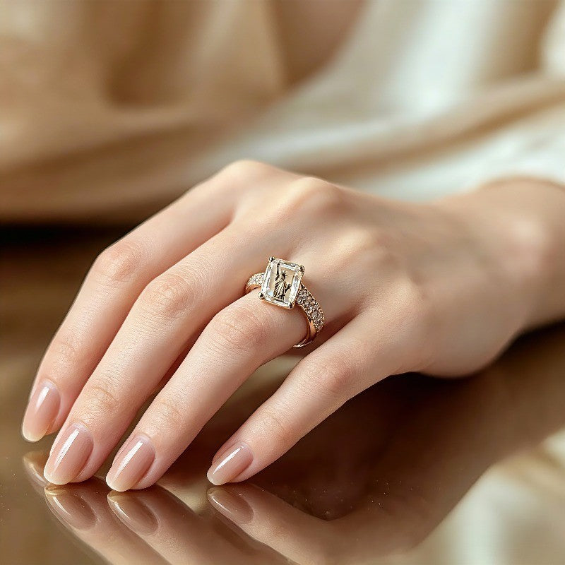 Statue Square Crystal Ring