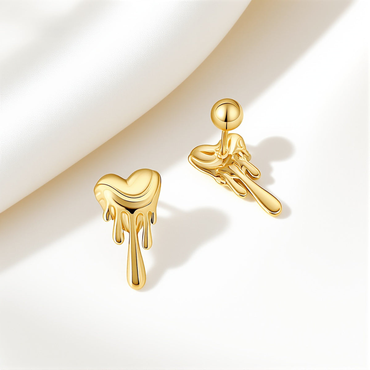 Melting Heart Drip Stud Earrings