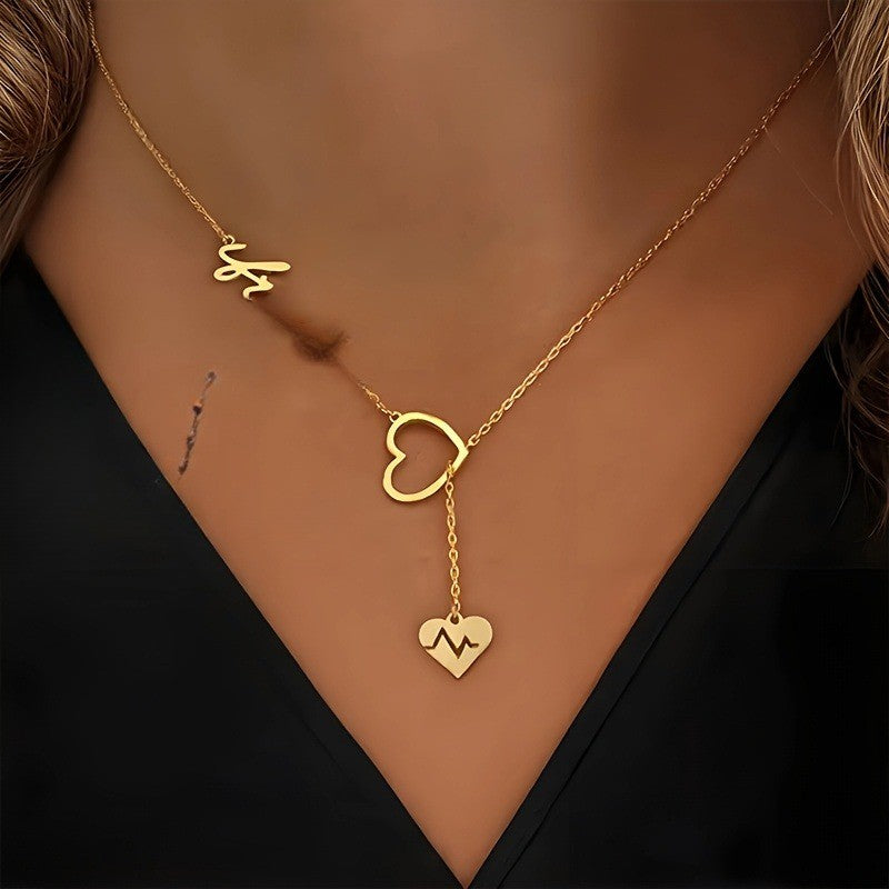 Personalized Heartbeat Name Necklace