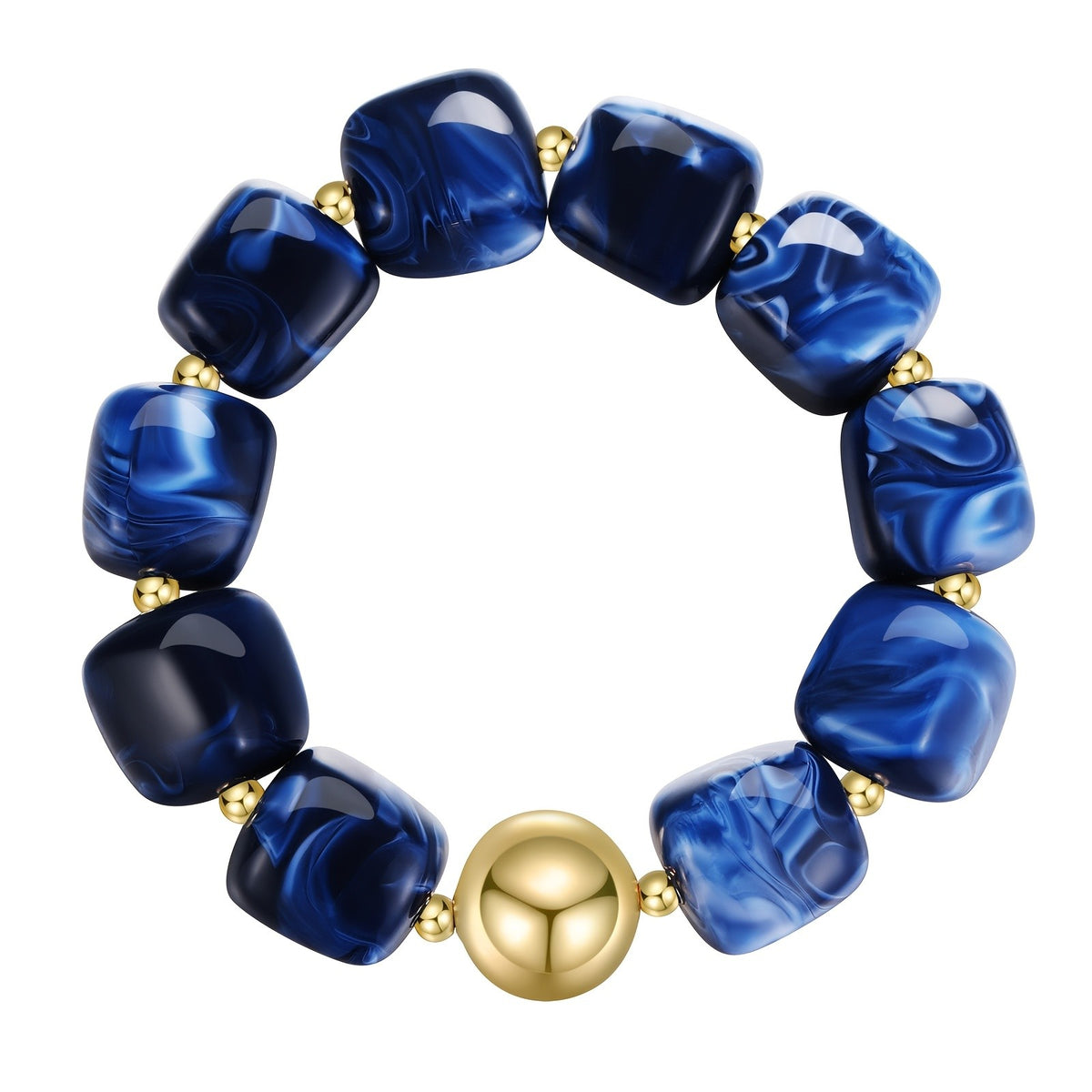 Marbled Square Bead Bracelet
