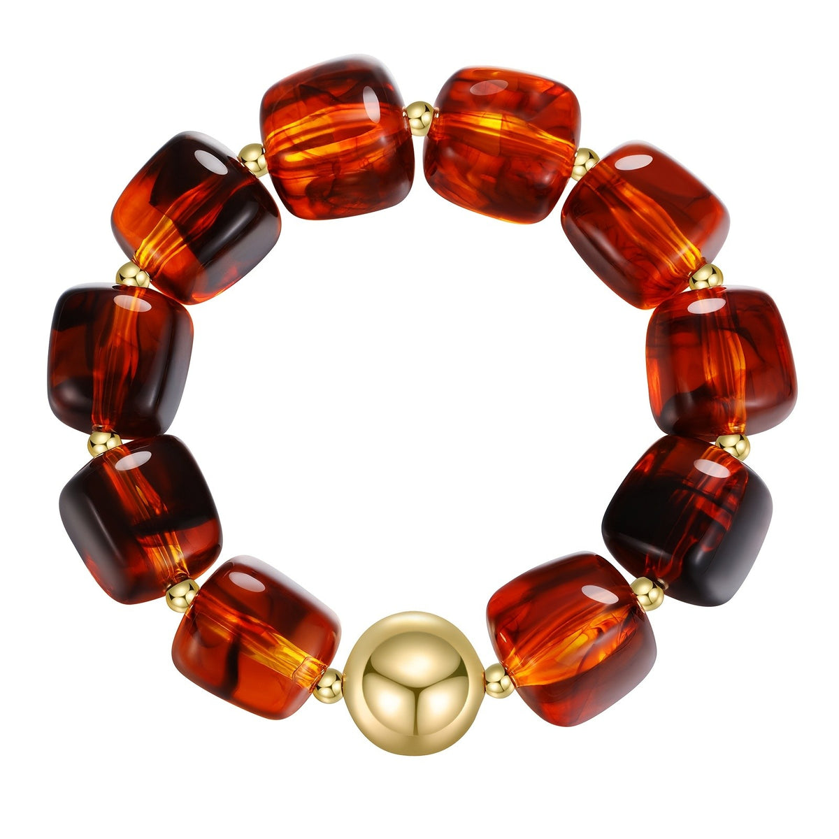 Marbled Square Bead Bracelet