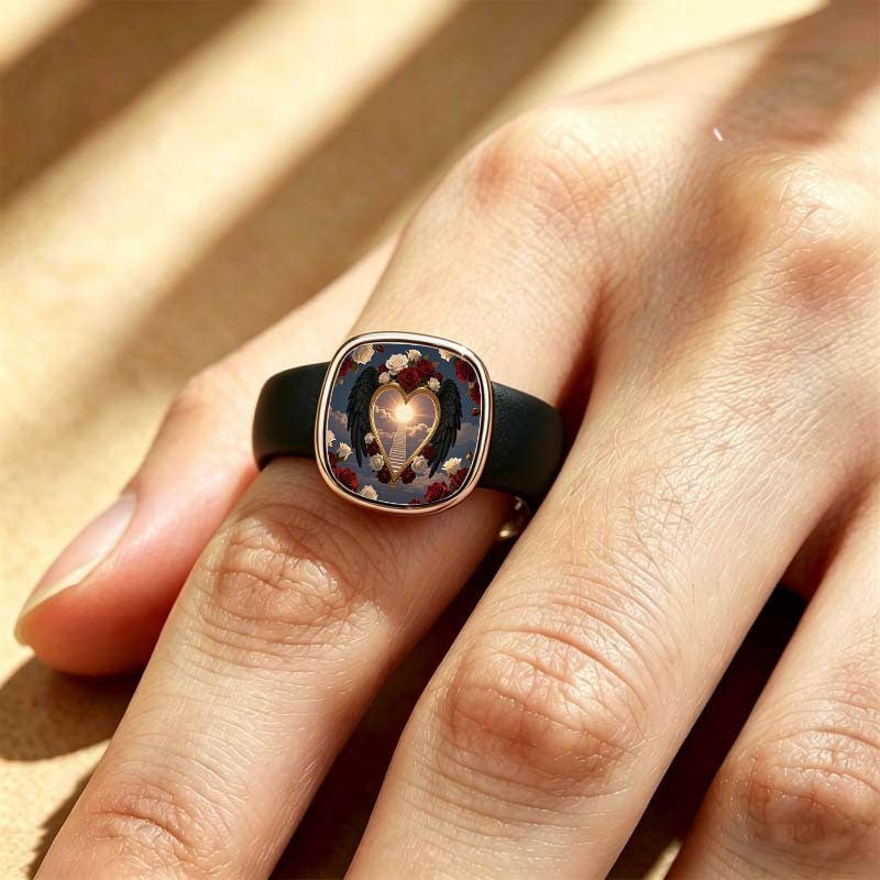 Winged Heart Square Ring
