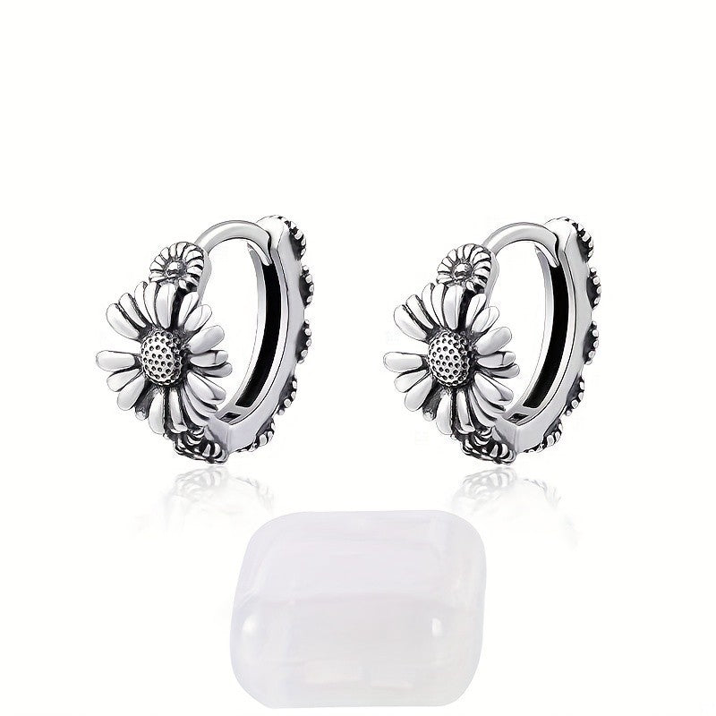 Daisy Flower Huggie Earrings
