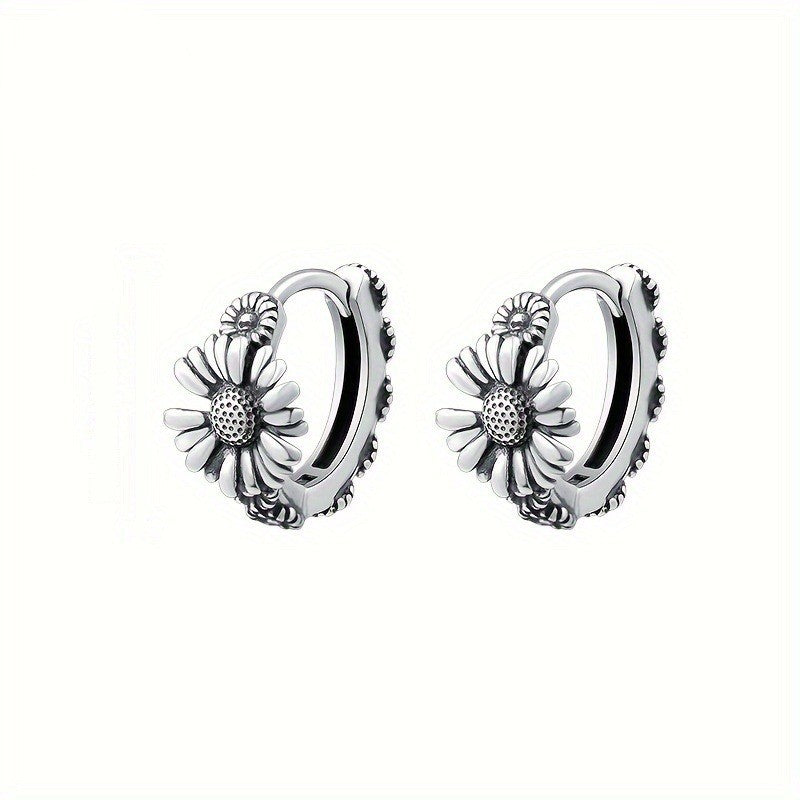 Daisy Flower Huggie Earrings