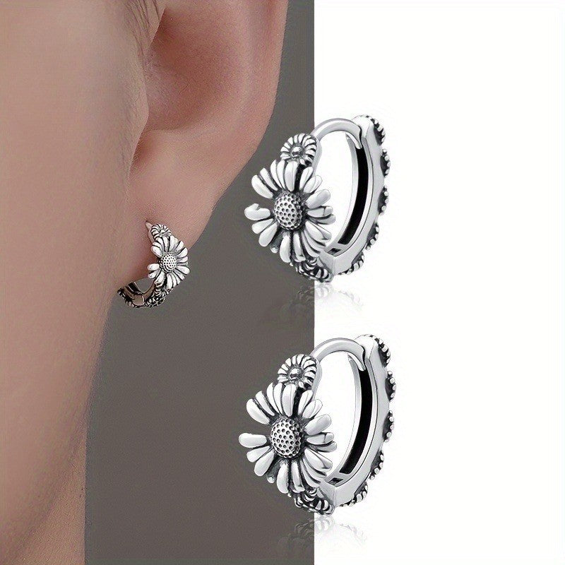 Daisy Flower Huggie Earrings