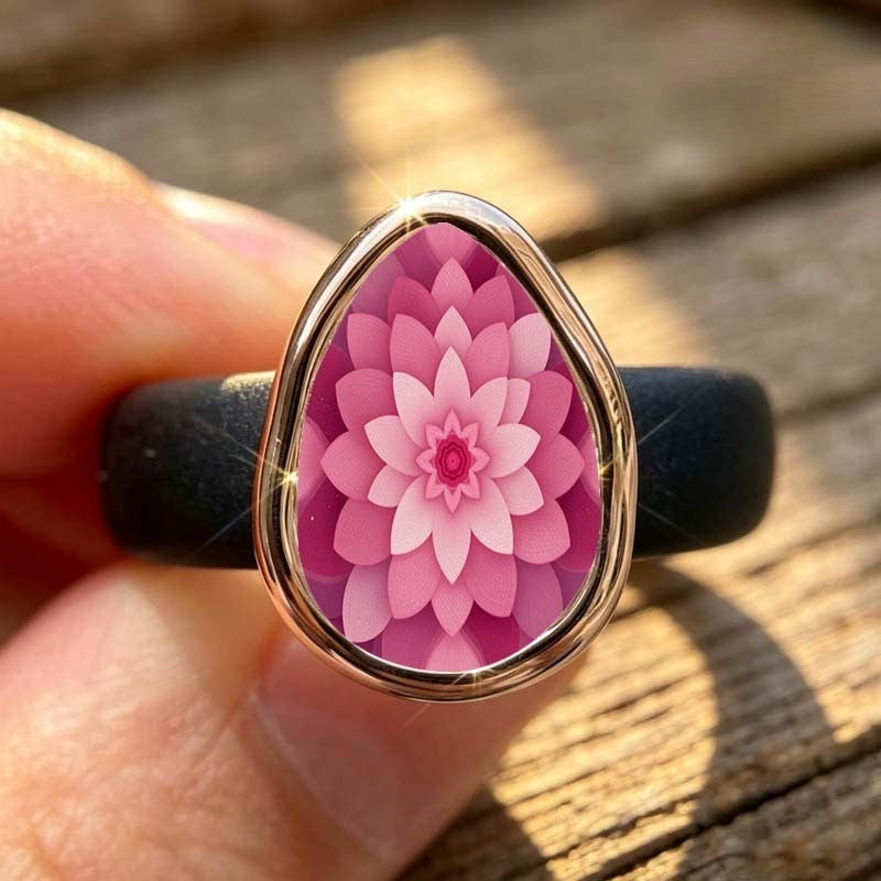 Pink Lotus Mandala Ring