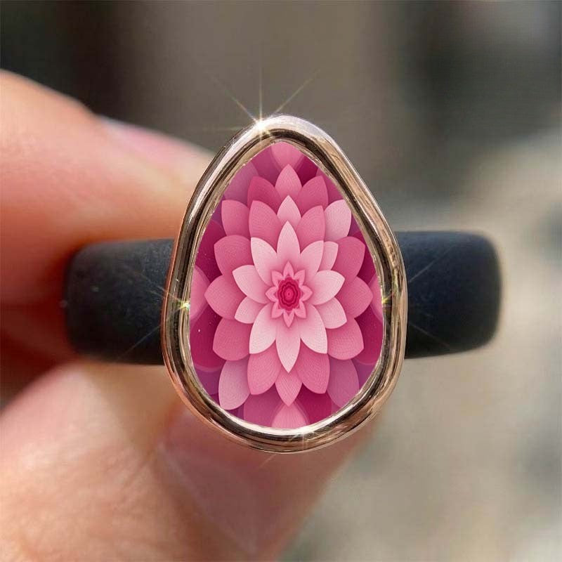 Pink Lotus Mandala Ring