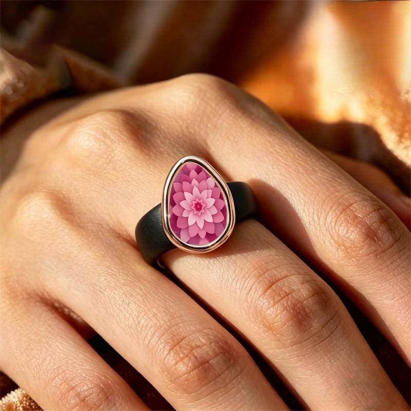 Pink Lotus Mandala Ring