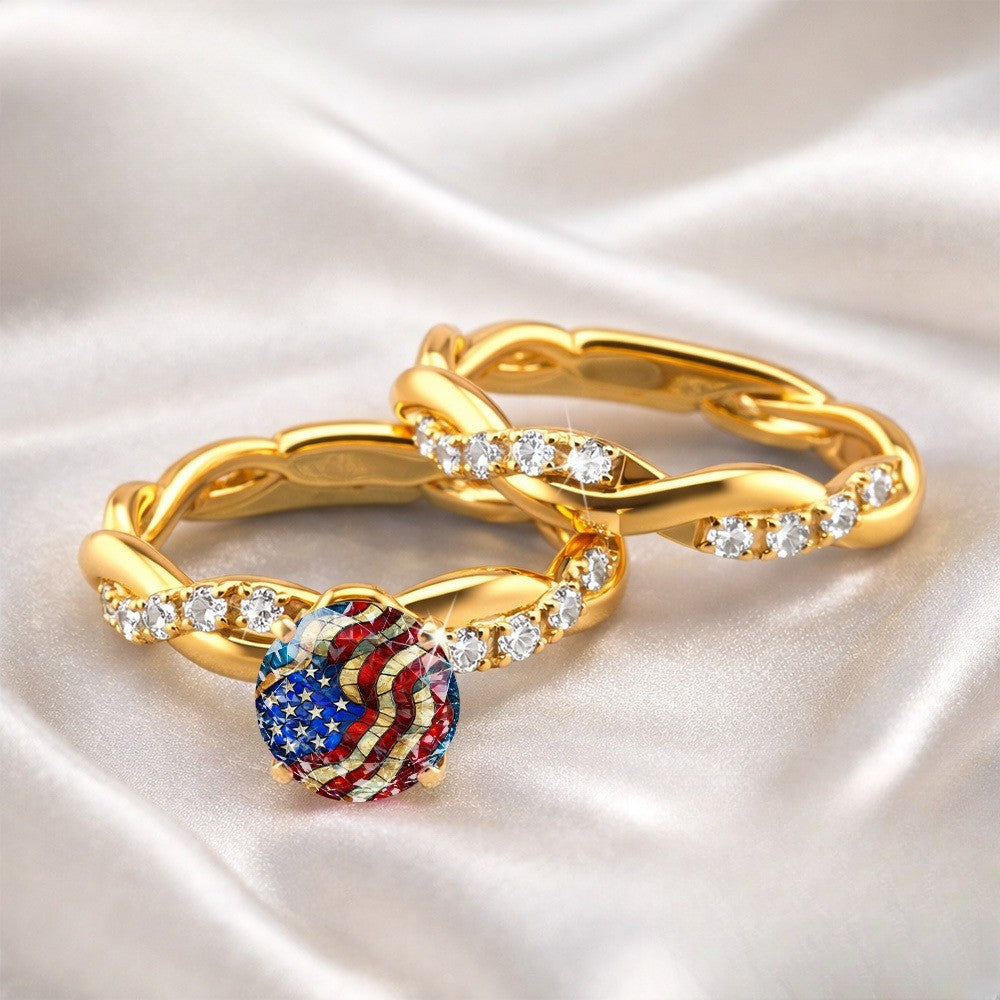 Patriotic Flag Statement Ring