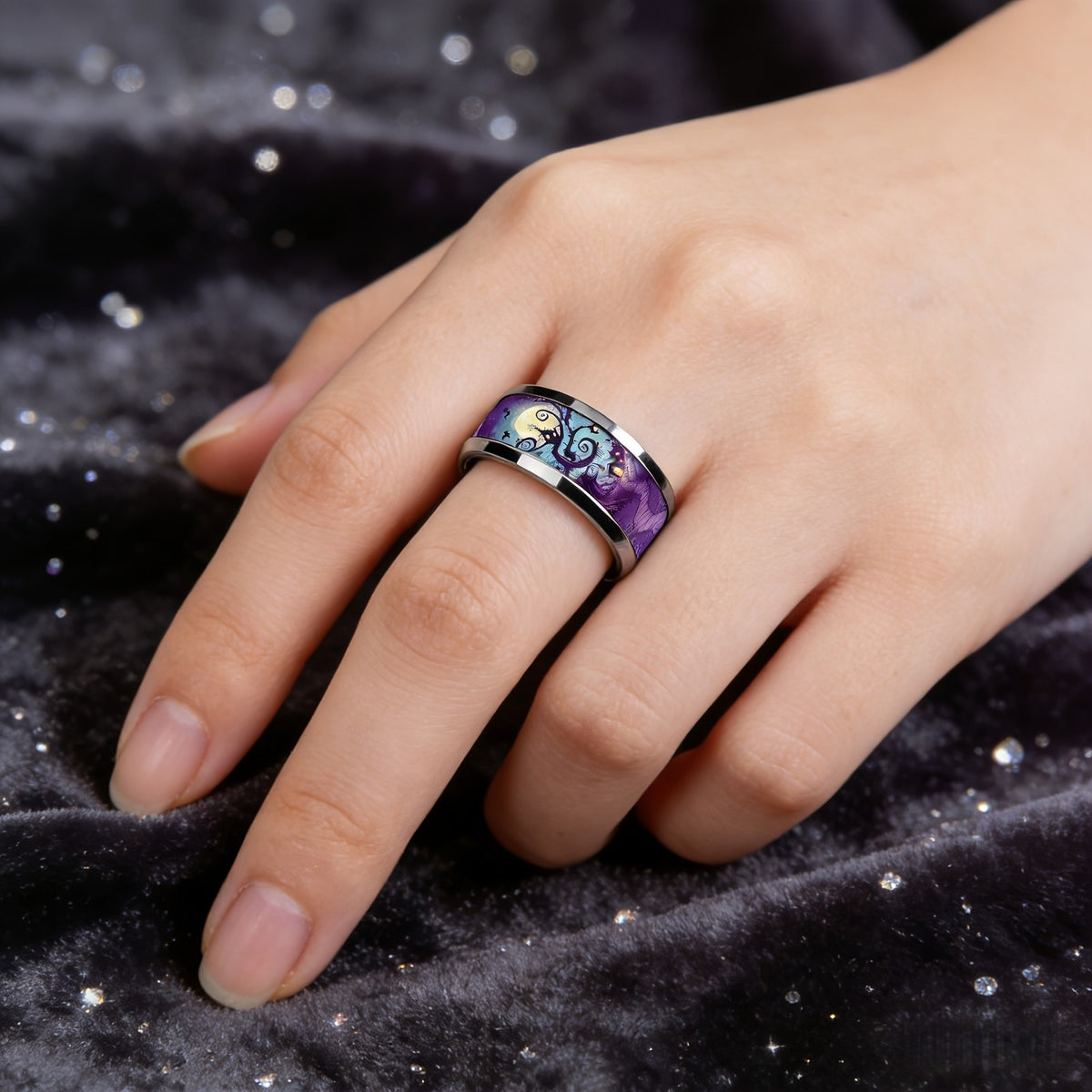 Moonlit Spiral Tree Ring