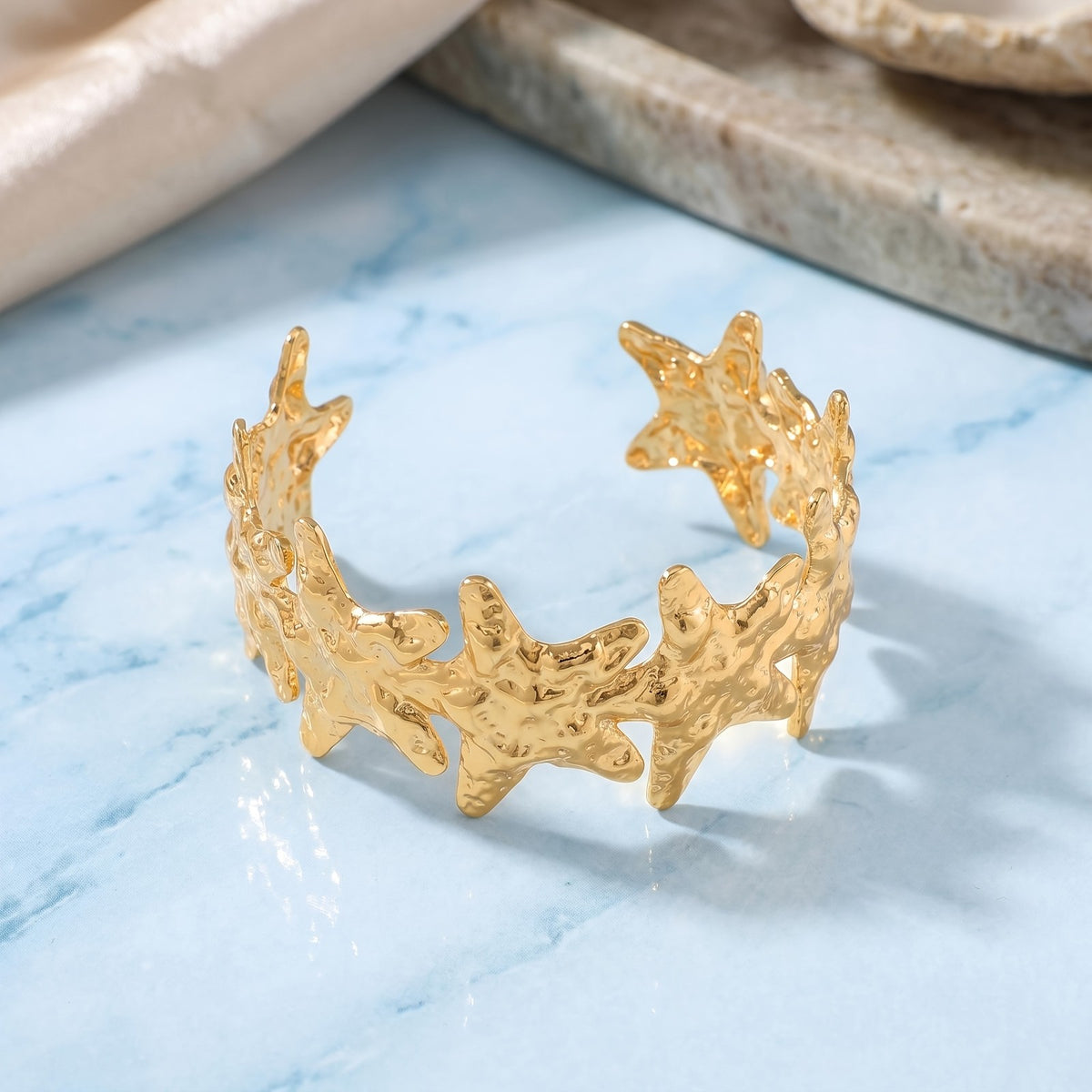 Coral Branch Open Cuff Bangle