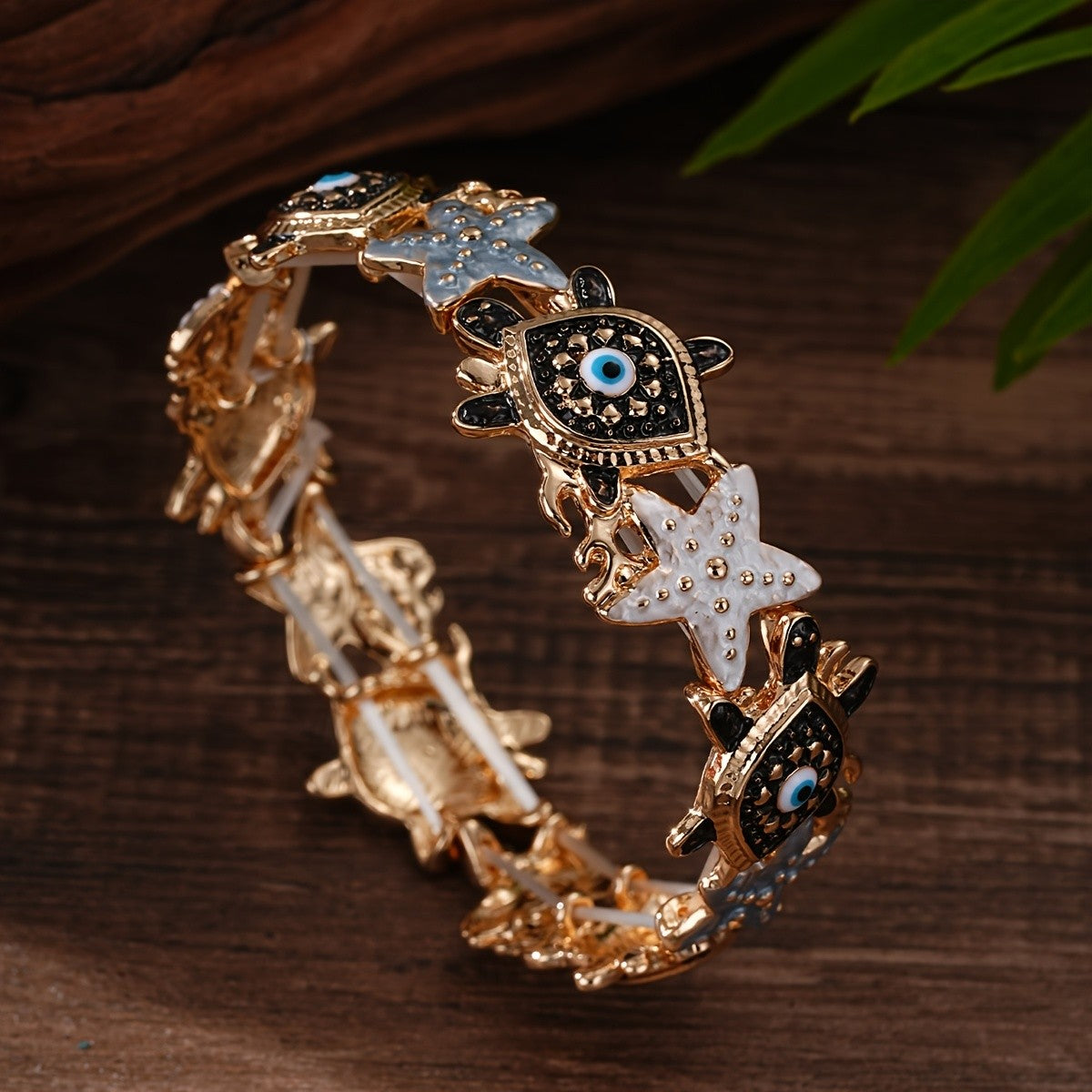 Evil Eye & Starfish Charm Bracelet