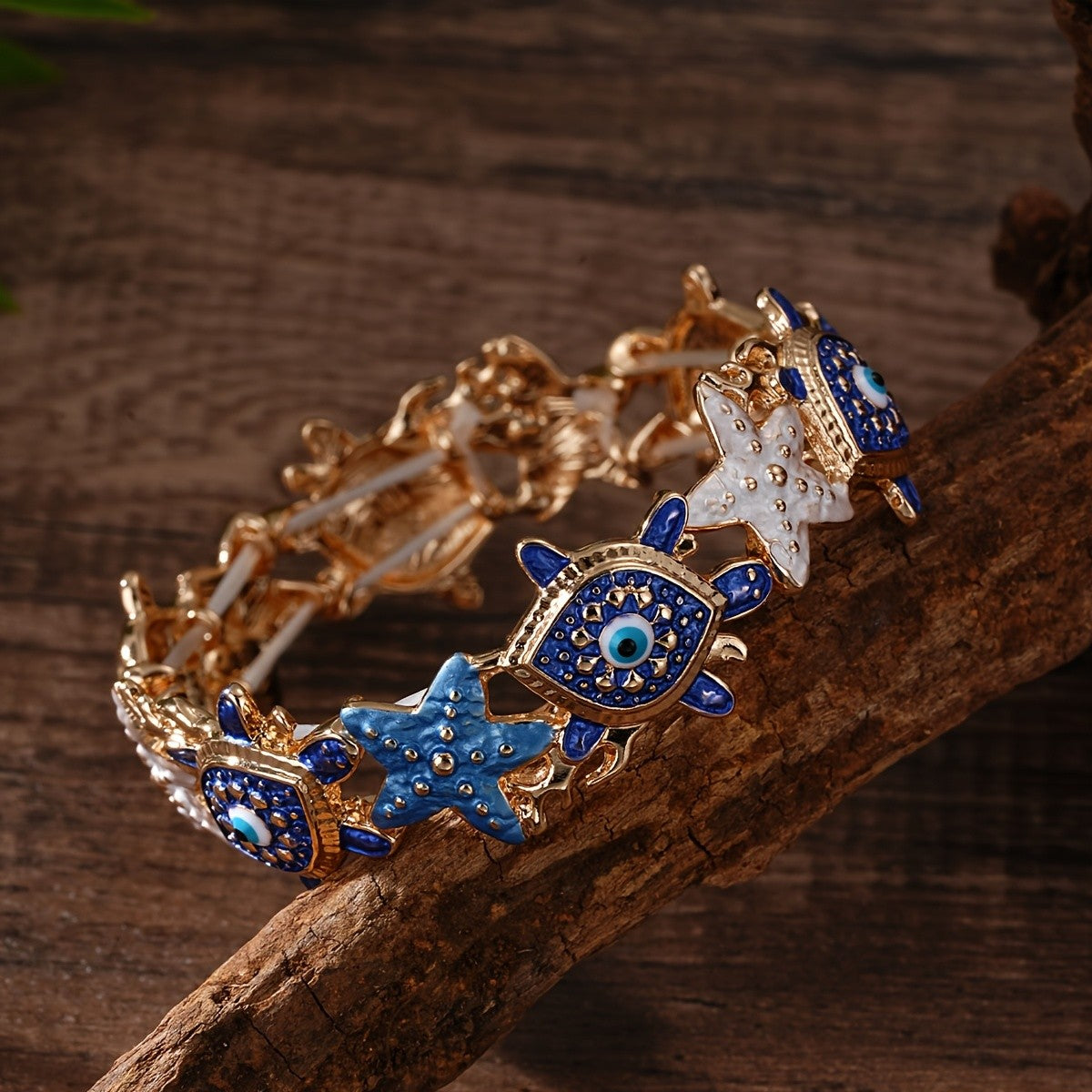 Evil Eye & Starfish Charm Bracelet