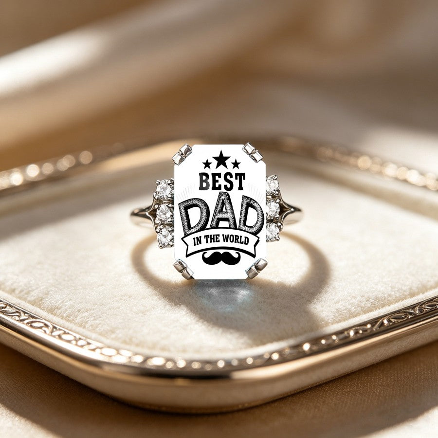 Best Dad Mustache Ring