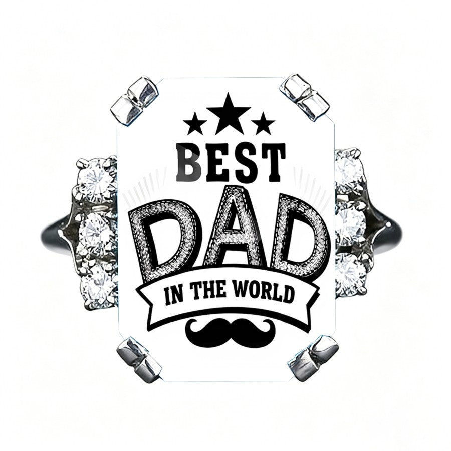 Best Dad Mustache Ring