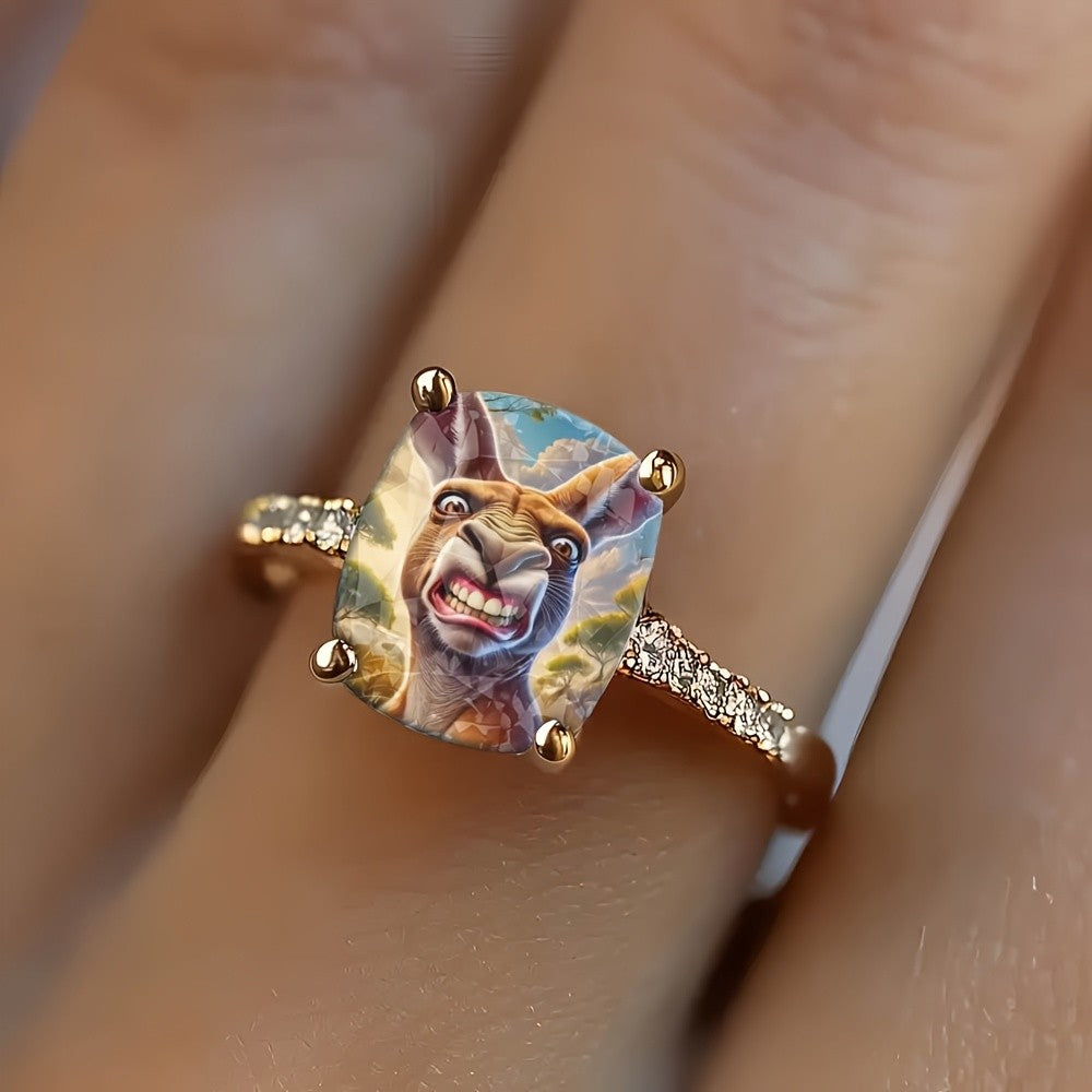 Square Kangaroo Statement Ring