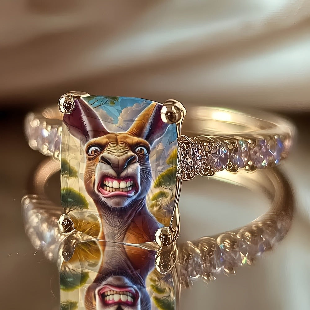 Square Kangaroo Statement Ring