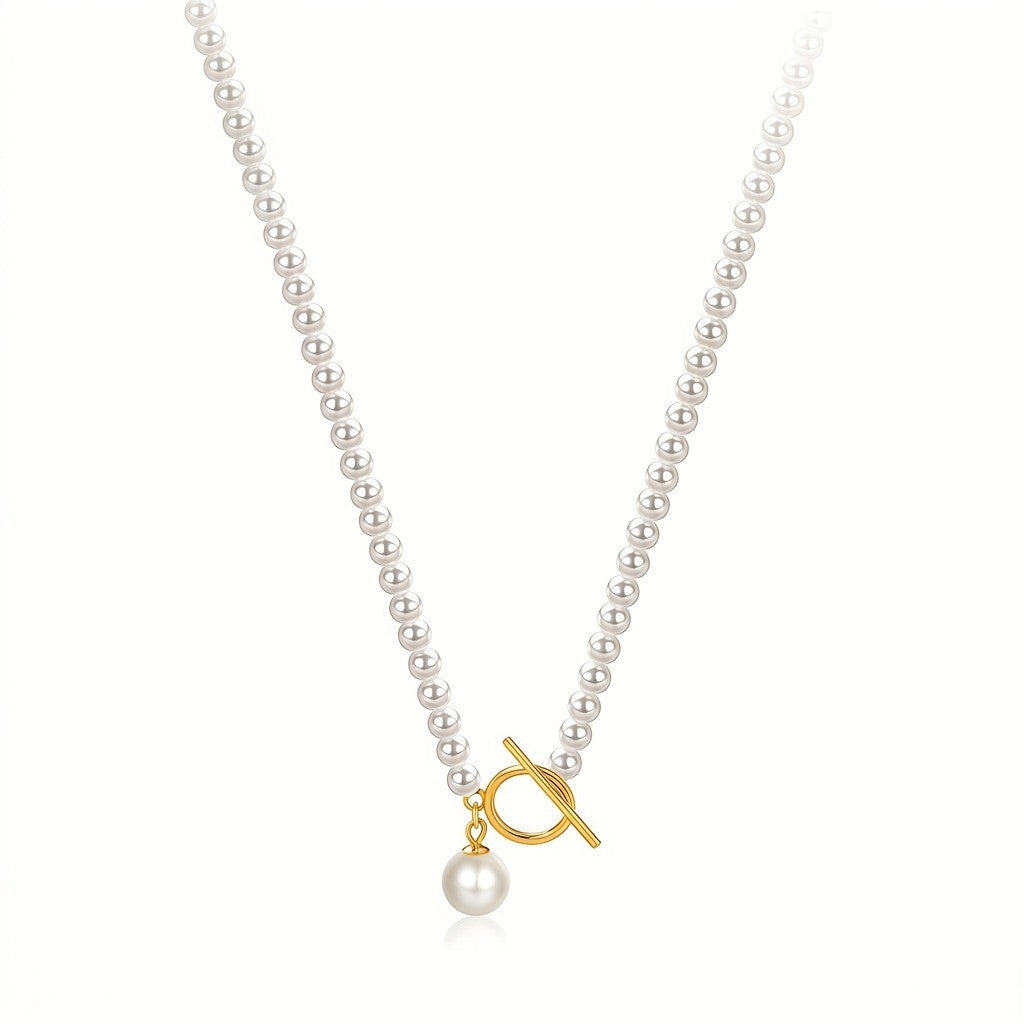 Pearl Bead Toggle Necklace