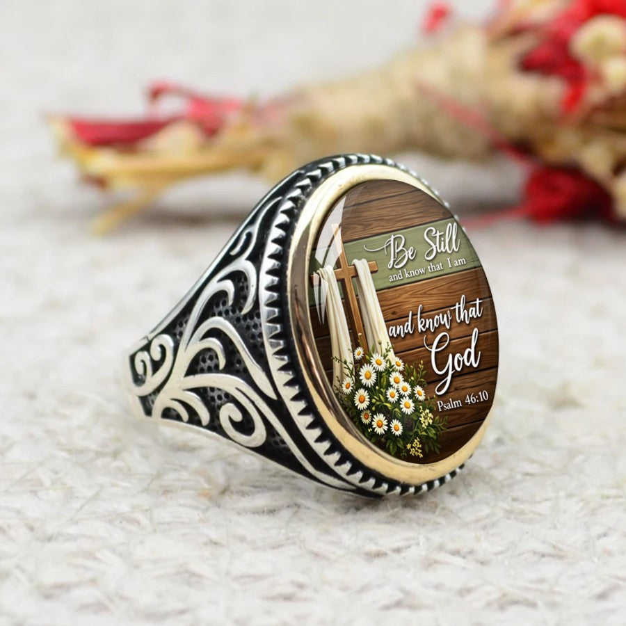 Be Still Glass Dome Ring