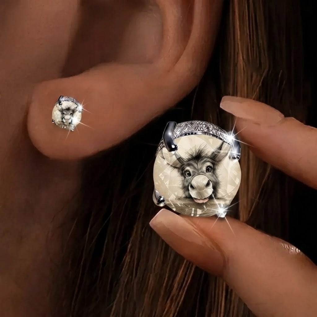 Donkey Crystal Stud Earrings