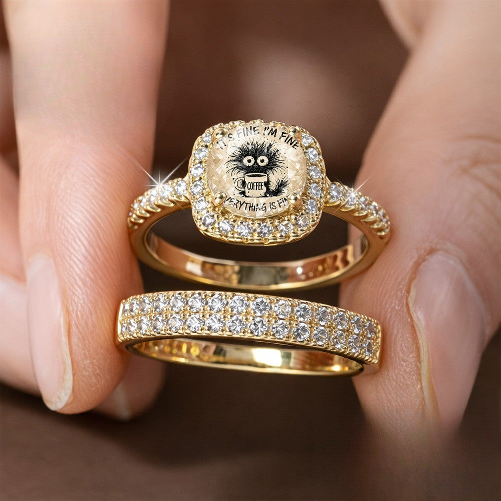 Coffee Critter Square Ring Set