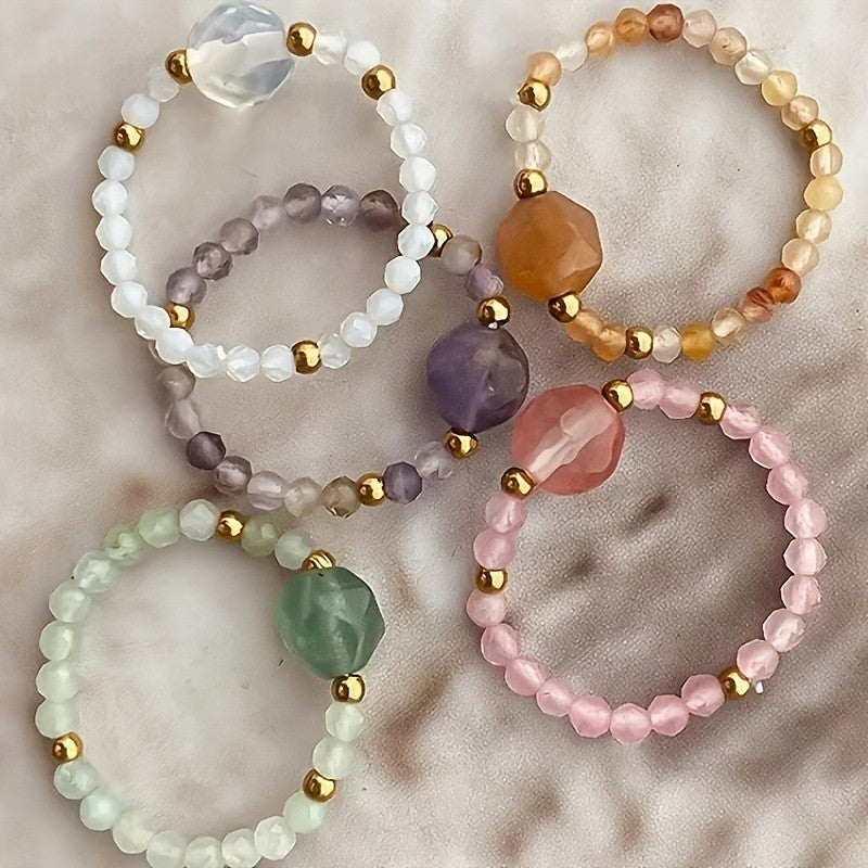 Faceted Stone Stretch Ring