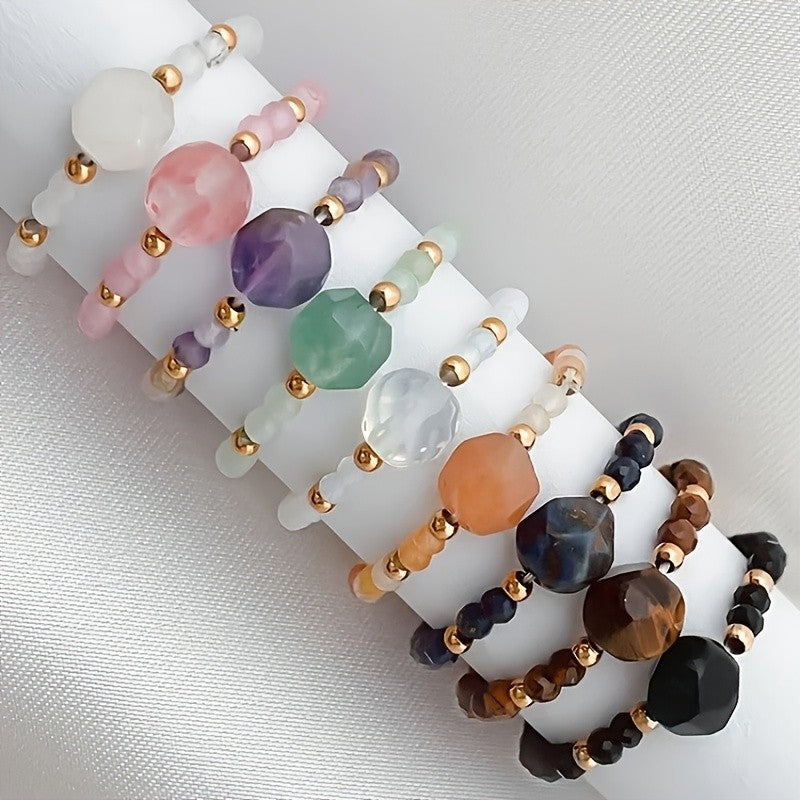 Faceted Stone Stretch Ring