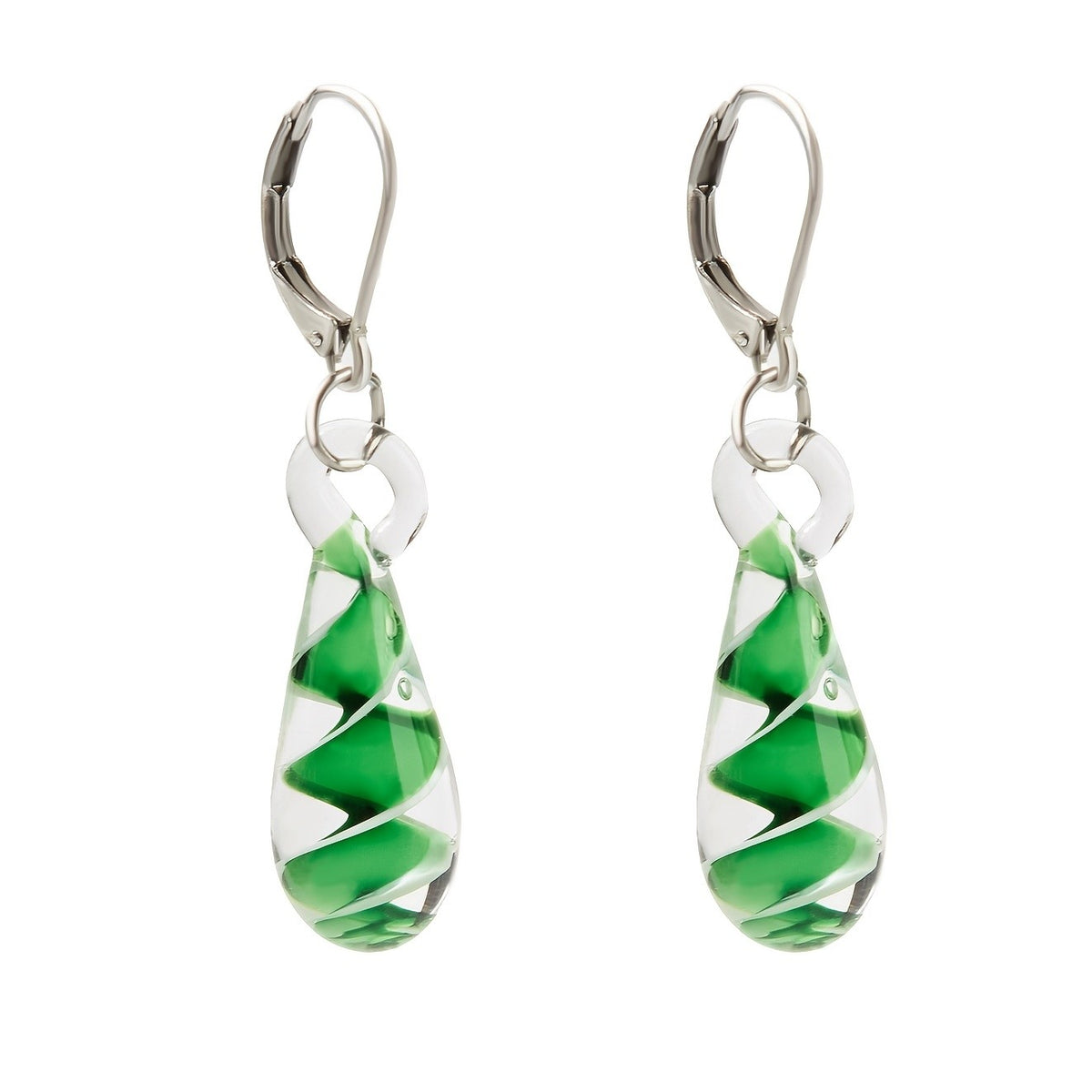 Spiral Glass Drop Earrings