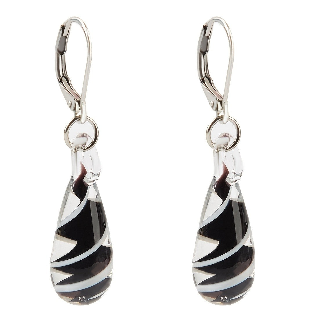 Spiral Glass Drop Earrings
