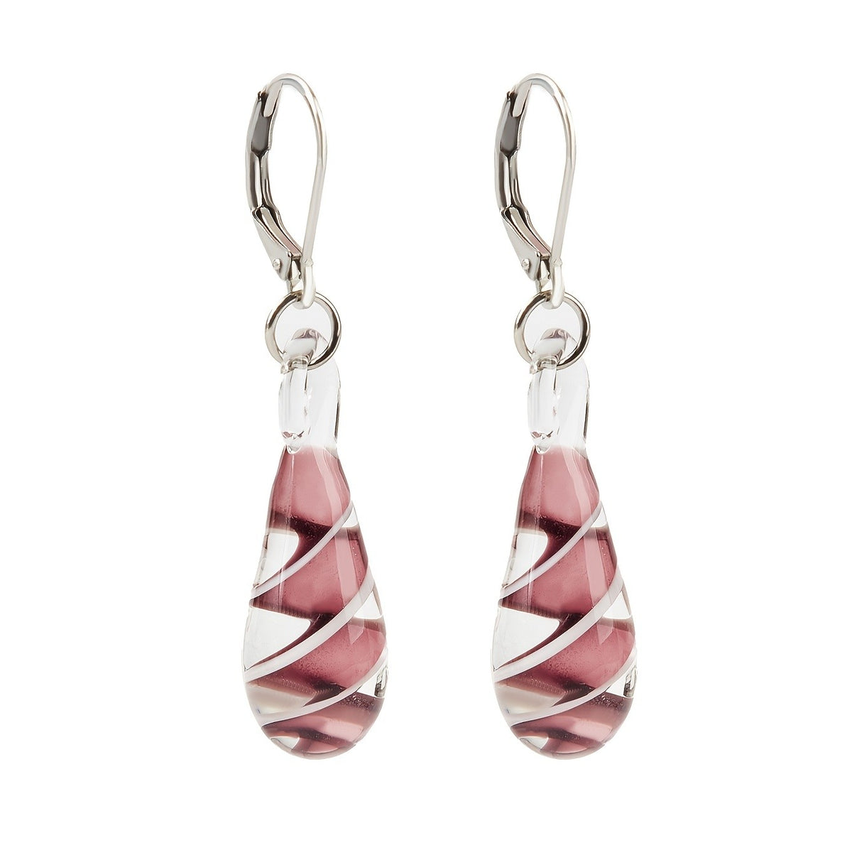 Spiral Glass Drop Earrings