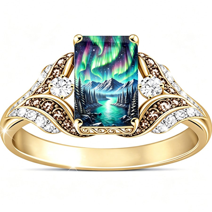 Aurora Borealis Square Ring