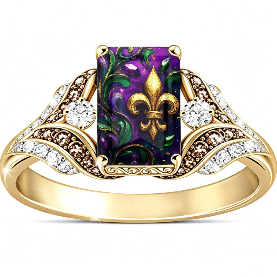 Fleur De Lis Square Ring