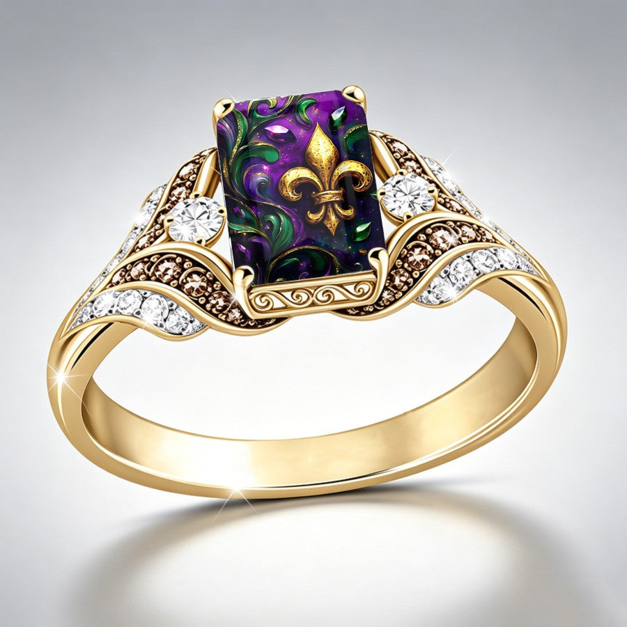 Fleur De Lis Square Ring